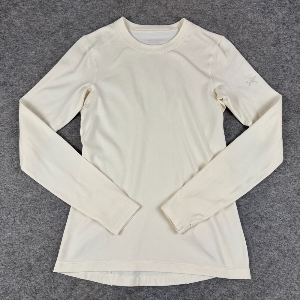 Arc'teryx Taema Thermal Crew Long Sleeve Shirt Polyester Ivory Womens XXS
